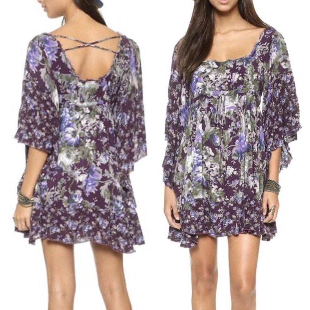 🌼 Free People Flutter Sleeve Boho Dress NWT XS 🌼
